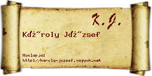 Károly József névjegykártya